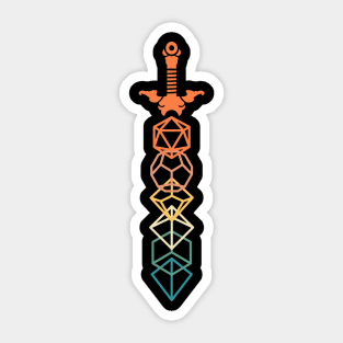 Retro Minimalist RPG Dice Sword Sticker